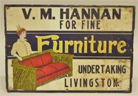 Hannan Fine Furniture Tin Litho Emobossed Sign