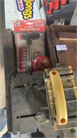 Vintage miscellaneous tools and wooden box