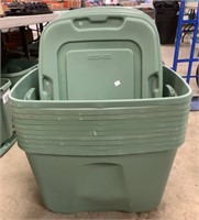 Lot of 10 plastic totes with matching lids