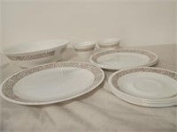 Corelle Woodland Brown Dinnerware extras some