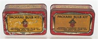 2- PACKARD BULB KIT TIN BOXES