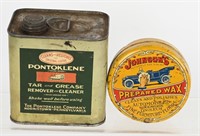 PONTOKLENE & JOHNSONS WAX TINS