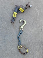 HITCH RECEIVER WITH A CHOKER CHAIN