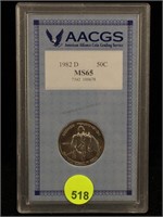 Cased Graded 1982 Silver Washington Half Dollar
