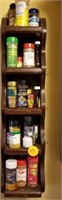WOODEN SPICE RACK  - INCLUDES ALL SPICES