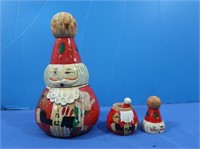 Handpainted Chinese Wooden Nesting Dolls-Santa