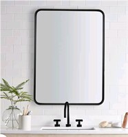 KISSTARRY 24x36in Black Rounded Rectangle Mirror
