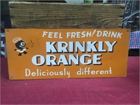Krinkly Orange Drink Tin Sign