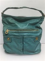 Marc Jacobs teal Italian leather large tote
