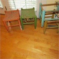 Lot of 4 Primitive Stools