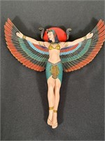 Egyptian Goddess Isis w/ Open Wings Wall Plaque