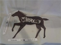 Metal WELCOME Horse Cut-Out