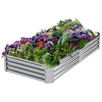 DERYONI Galvanized Raised Garden Bed Outdoor 6x3x1