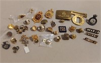 Assorted Metal Military Badges & More