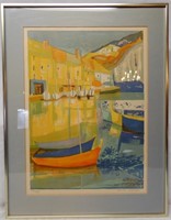 Georges Lambert Harbor Lithograph Signed 111/250