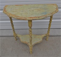 Small Yellow Painted Accent Table