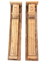 Pair of Stripped Wood Corbels