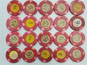 20 Pioneer $5 Laughlin Nevada Casino Chips