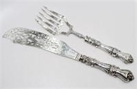 Pair of Victorian sterling silver fish servers