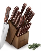 Emojoy 15-pc Kitchen Knife Set with Block