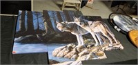 Four piece canvas wolf