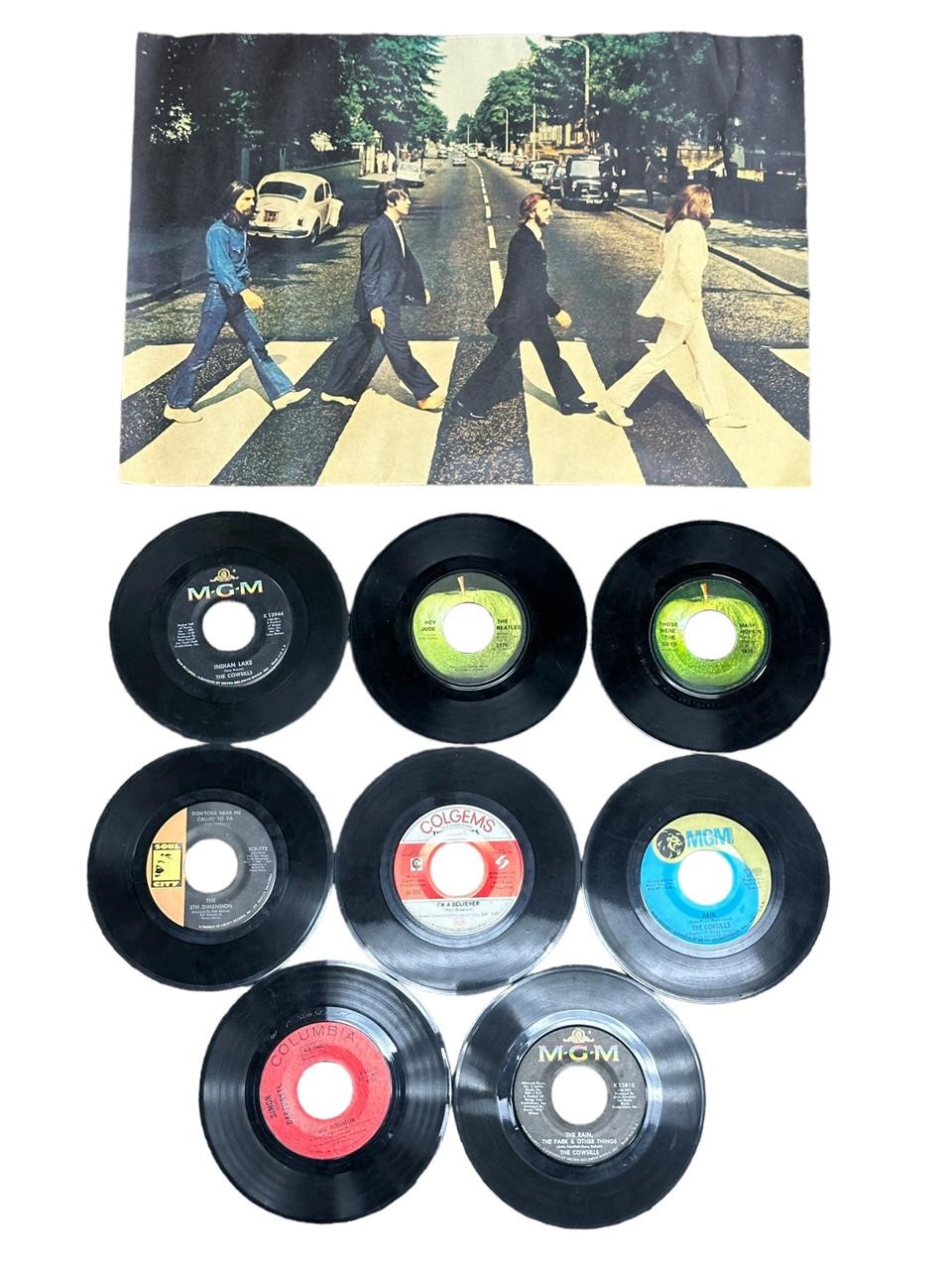 The Beatles Poster & 8 45RPM Records