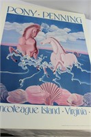 3 Vintage Pony Penning Posters, Chincoteague, VA.