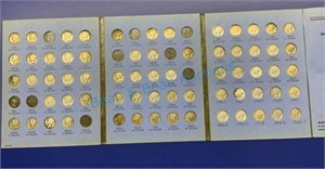 Mercury, dime collection, book nearly full