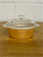 Vintage Fire King Peach Lustre Casserole Baker