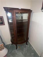 Antique Claw Foot Curved Glass China Cabinet