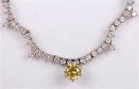 14K WHITE GOLD CANARY DIAMOND NECKLACE - 7.06 CTW