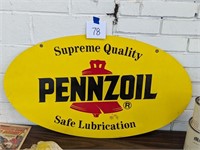 Pennzoil Double Sided Metal Sign