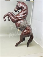 leather horse figurine - 20" tall on hind legs