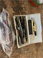 Assorted Ink Pens & Paint Brushes