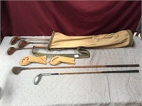 Vintage Tom Jarvis Golf Clubs and Bag