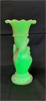 Fenton Custard Glass 8.25" T Hand Vase