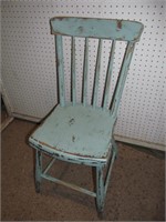 Blue distressed painted chair