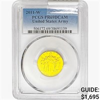 2011-W 0.3oz G$5 US Army PCGS PR69 DCAM