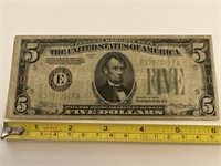 1934 five dollar mule note