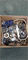 Box lot - two power strips, computer power cords,
