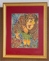 Rena Seneca Man With Basket Abstract Oil Painting