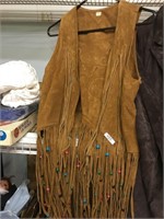 Vintage Suede Vest with Fringes