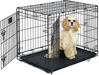 Double Door Folding Crate for Medium Dogs