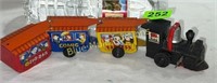 Tin wind-up toy train-tires missing