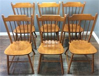 6 TELL CITY FURNITURE MAPLE CHAIRS, COLONIAL STYLE