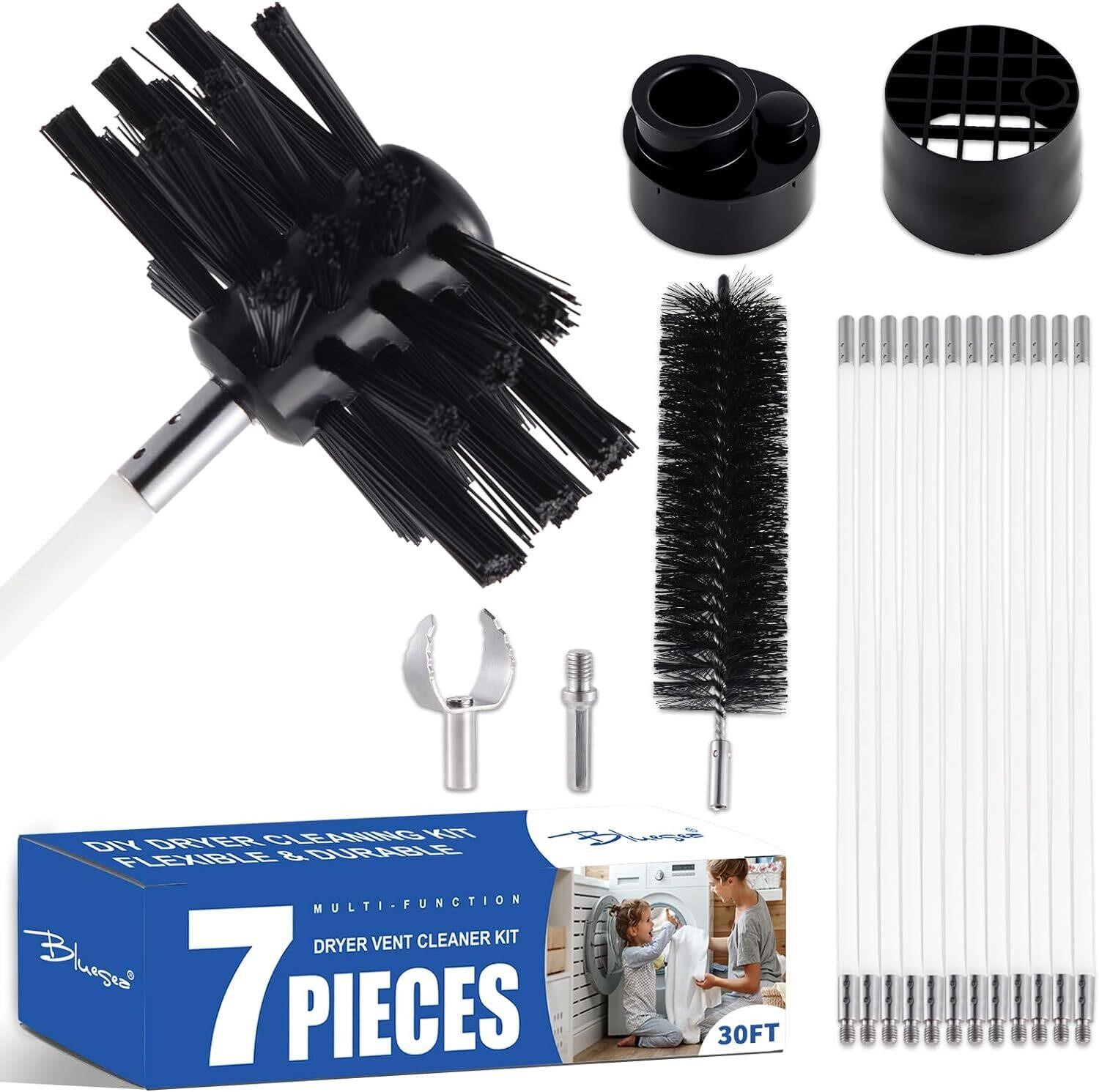 30 Feet Dryer Vent Cleaner Kit  7 Pieces