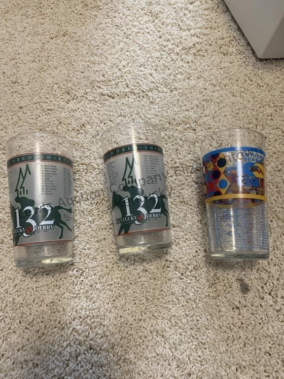 Three mint julep Kentucky Derby glasses