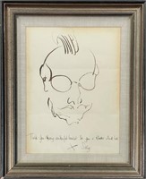 INTERESTING SALLY FIELDS SIGNED SKETCH WITH NOTE