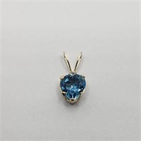 14K YELLOW GOLD BLUE TOPAZ(0.4CT) DIAMOND