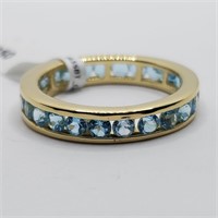 SILVER SWISS BLUE TOPAZ(2.4CT) RING(~WEIGHT 3.93G)